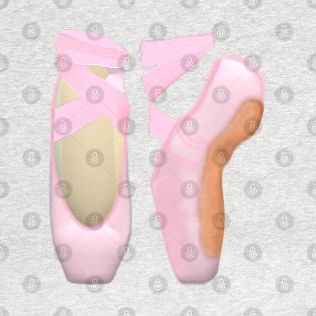 Ballerina Toe Shoes (Pink Background) by Art By LM Designs 